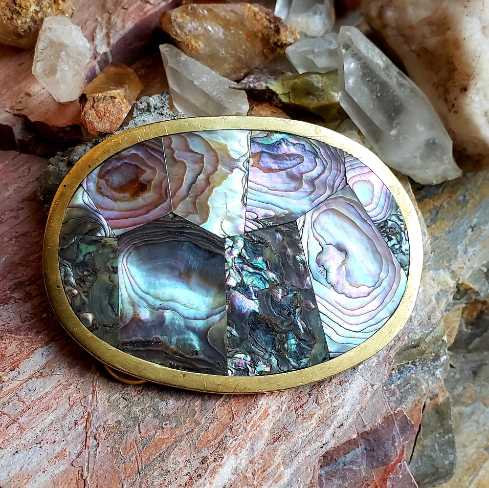 Abalone Shell Belt Buckle, small